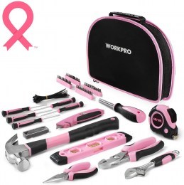 WORKPRO pink tool set with pouch